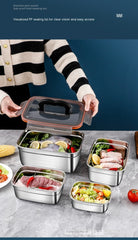 Stainless Steel Crisper Sealed Refrigerator Freezing Storage Box