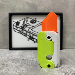 3D Printing Gravity Cub Jumping Small Radish Knife Mini Model Student Prize Pendant Decompression Toy For Children Gift