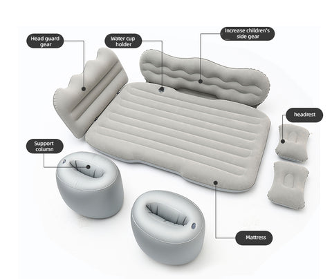 Inflatable Bed Split Car Inflatable Bed Travel Bed In The Car Mattress In The Car Trunk Mattress Folding Bed Thickened High-density Flocking Fabric