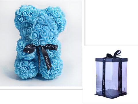 Valentine's Day Gift Rose Bear Eternal Flower Rose Teddy Bear PE Foam Bear 25cm Valentines Day