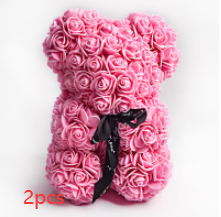 Valentine's Day Gift Rose Bear Eternal Flower Rose Teddy Bear PE Foam Bear 25cm Valentines Day